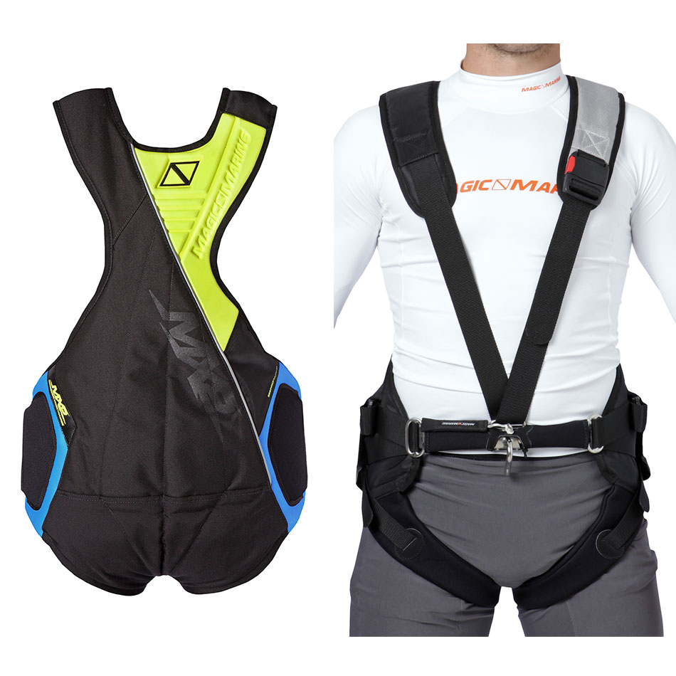 Magic Marine Pro Racing Quick Release Spreader Bar Harness Yellow