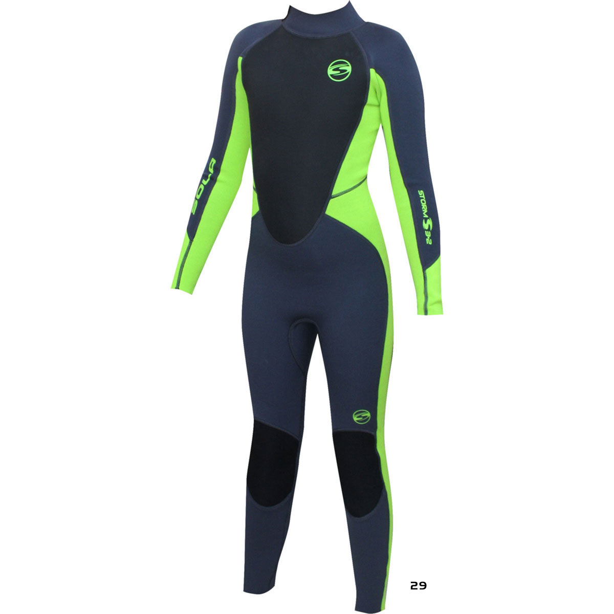 Sola Kids Storm & Flare 3/2mm Wetsuit - Lime
