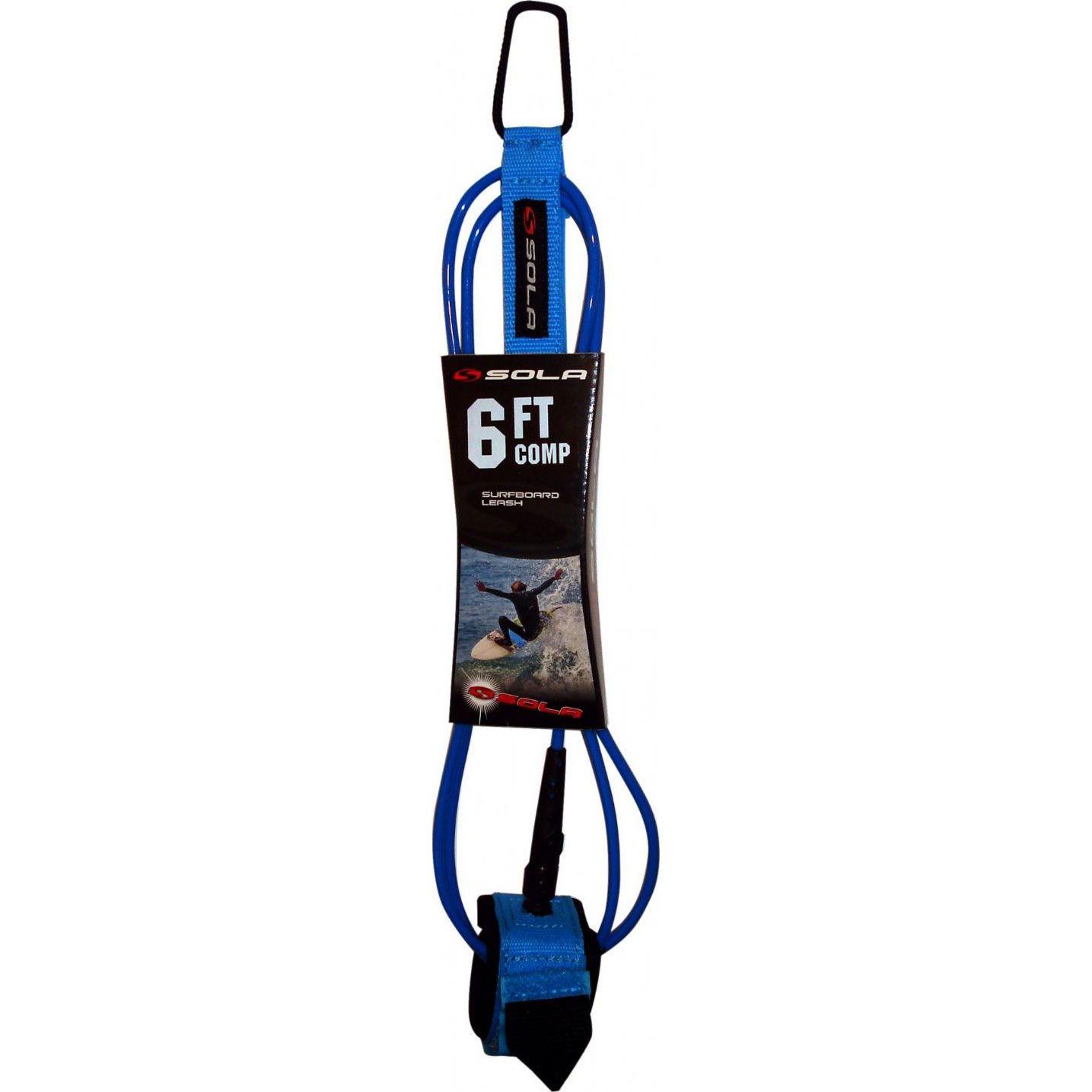 Sola 6ft x 5mm Competition Surfboard Leash - Blue