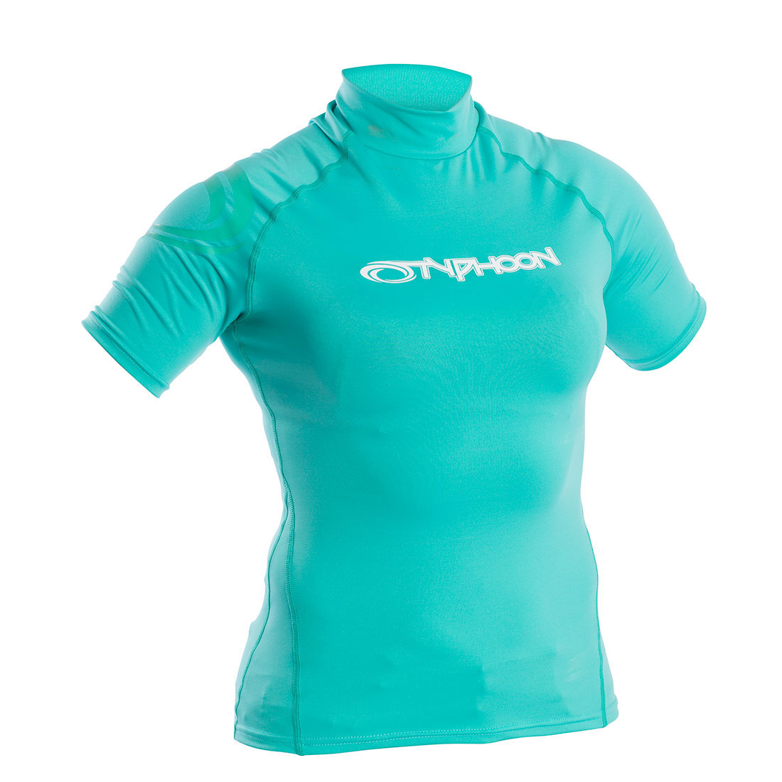 2022 Typhoon Womens Short Sleeve Rash Vest Aqua Green Coast Water