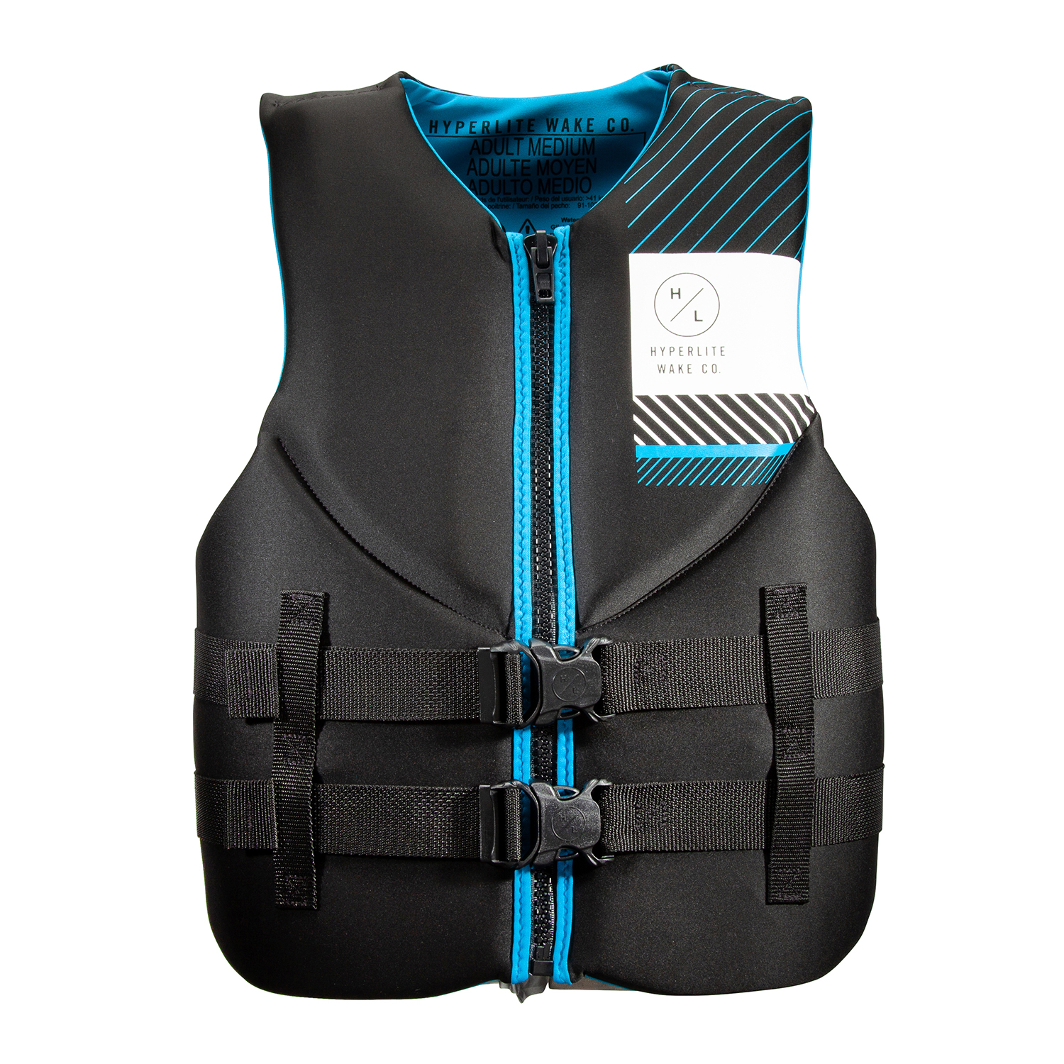 2020 Hyperlite Mens Indy Harmonized Wakeboard Vest Black/Blue Coast
