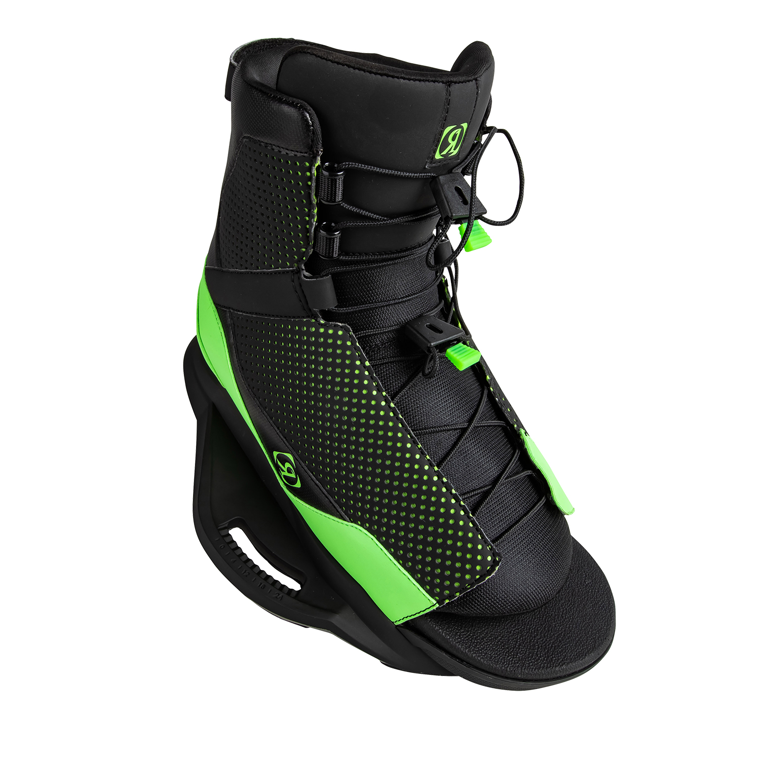 2020 Ronix District Wakeboard Boot Black/Green Coast Water Sports