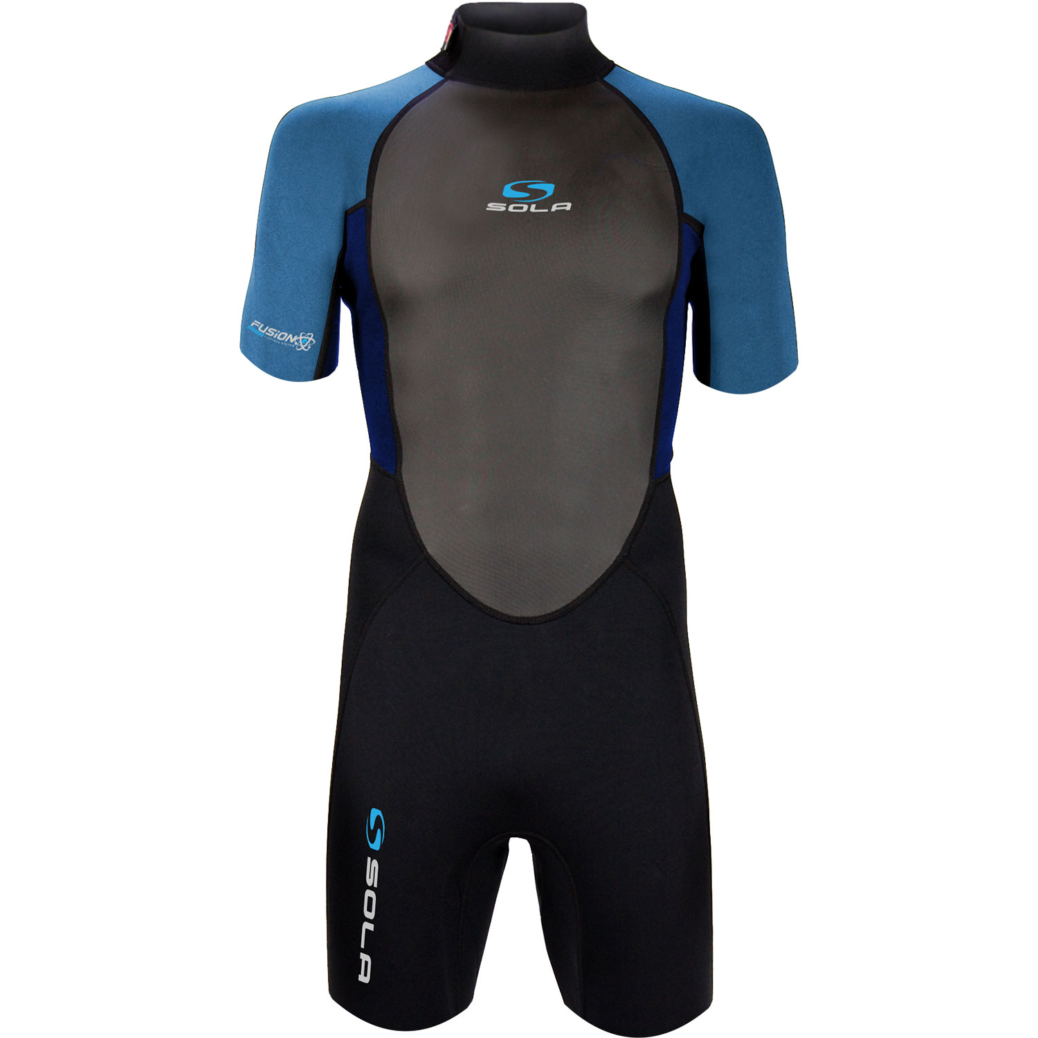 Sola Fusion 3/2mm Shorty Wetsuit 2021 Black/Blue A1721 Coast Water Sports