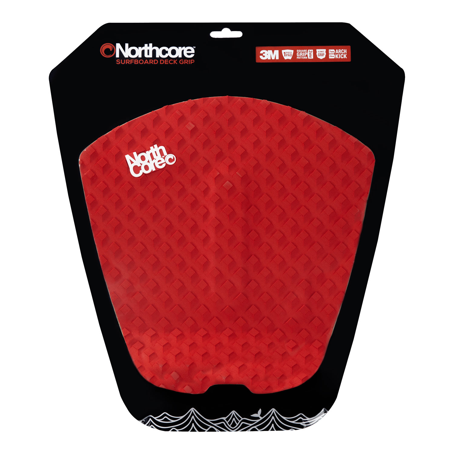Northcore Ultimate Surfboard Deck Grip Tail Pad 2022 Red Coast