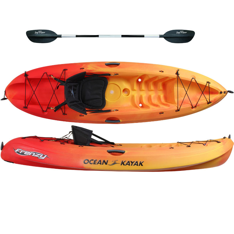 Ocean Kayak Frenzy Sit on Top Kayak Sunrise FREE PADDLE eBay