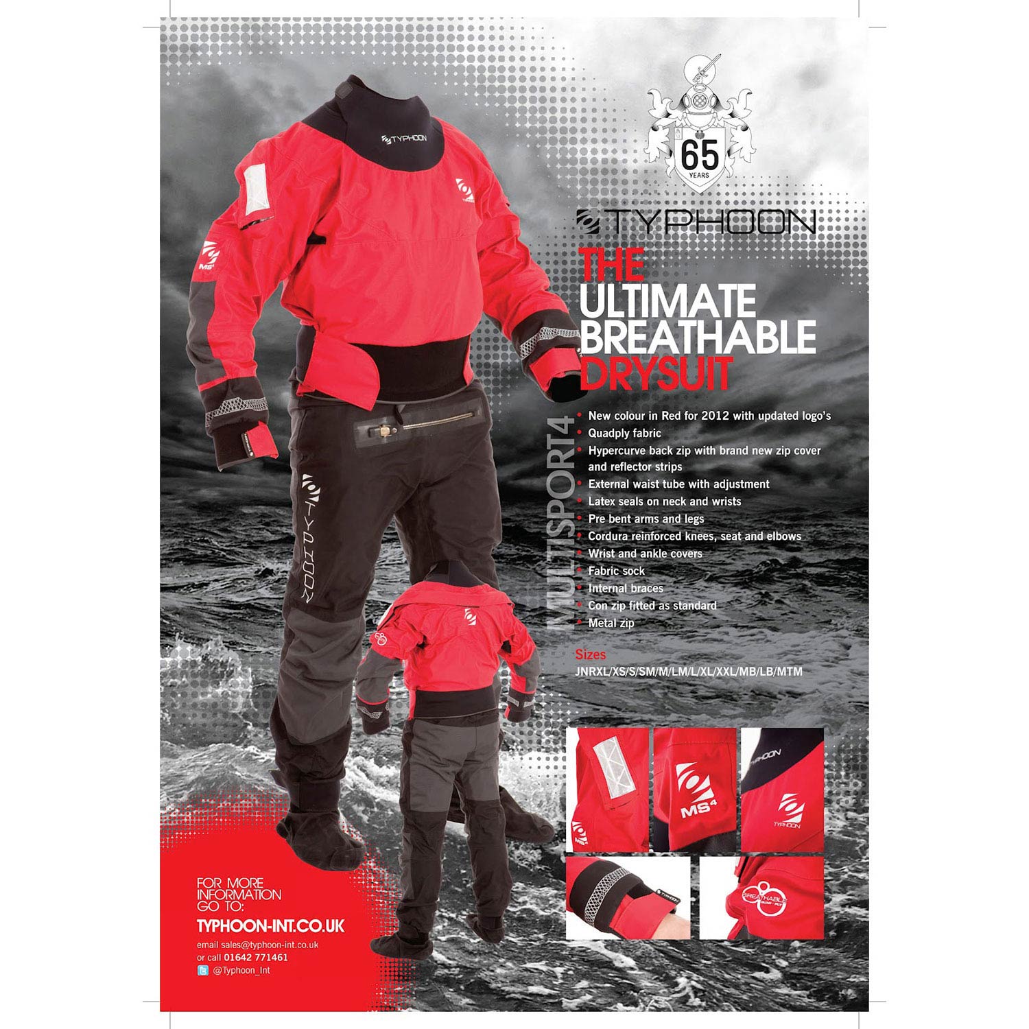 Typhoon Multisport 4 Drysuit with Con Zip 2022 Coast Water Sports