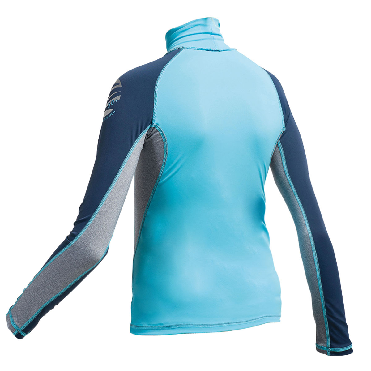 Gul Junior Flatlock Long Sleeve Rashguard - Turquoise/Navy UK