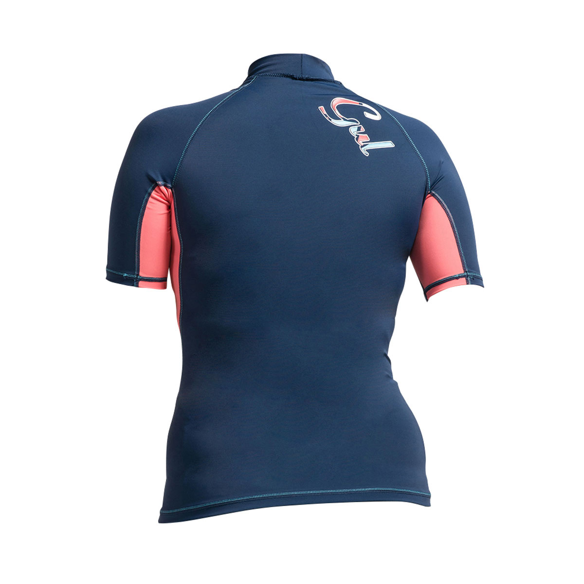 Gul Womens Swami F/L Short Sleeve Rashguard - Navy/Coral UK
