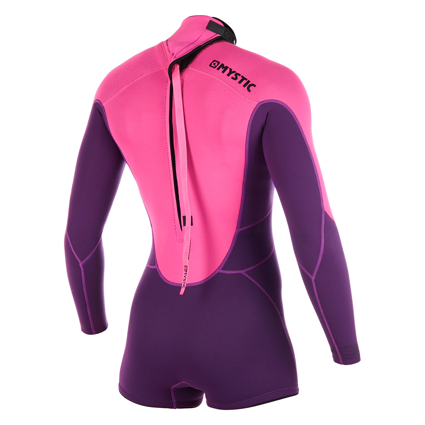 Mystic Womens Brand 3/2mm BackZip Longarm Shorty Wetsuit 2019 Purple