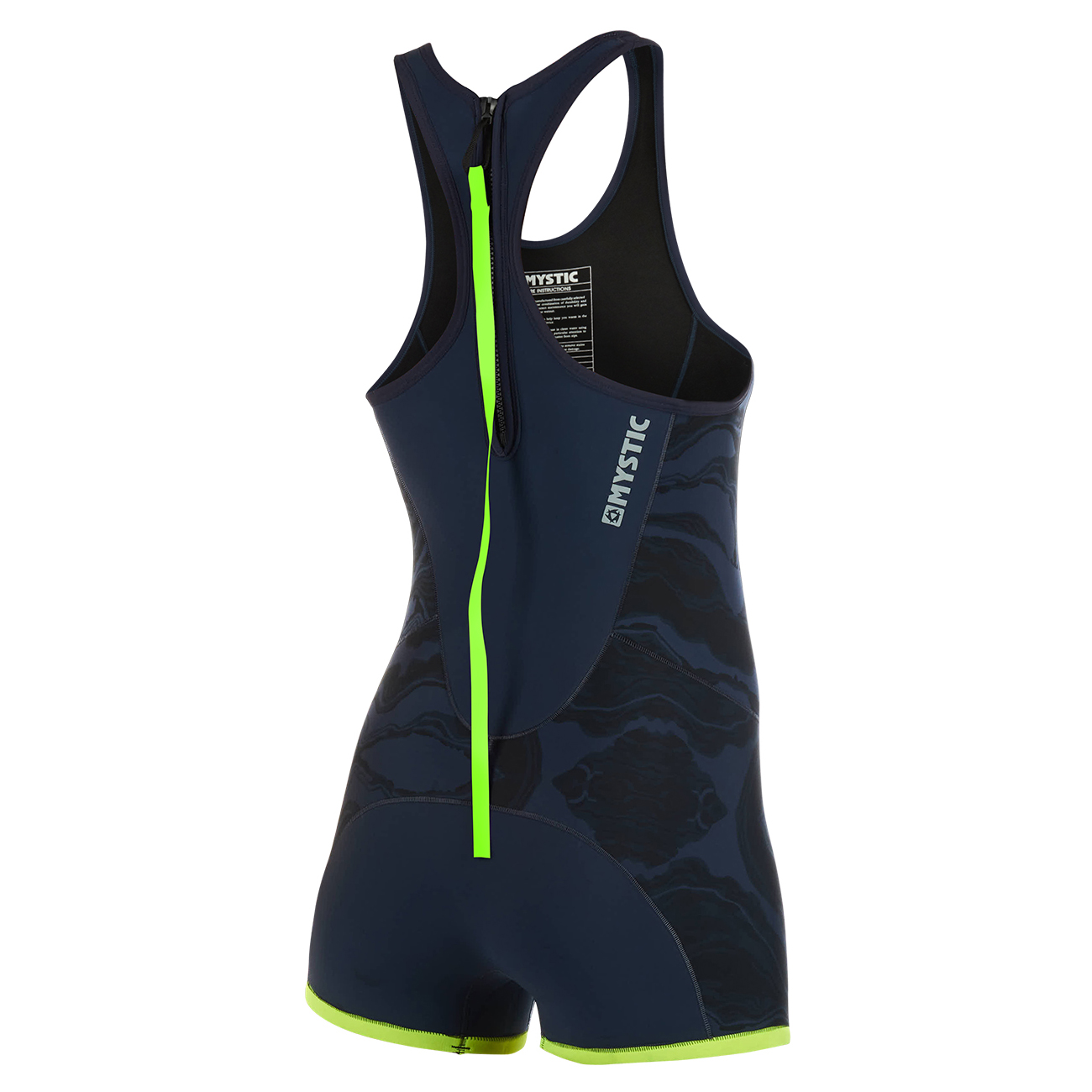 Mystic Womens Diva 3/2mm Short John Wetsuit 2019 Navy/Lime Coast