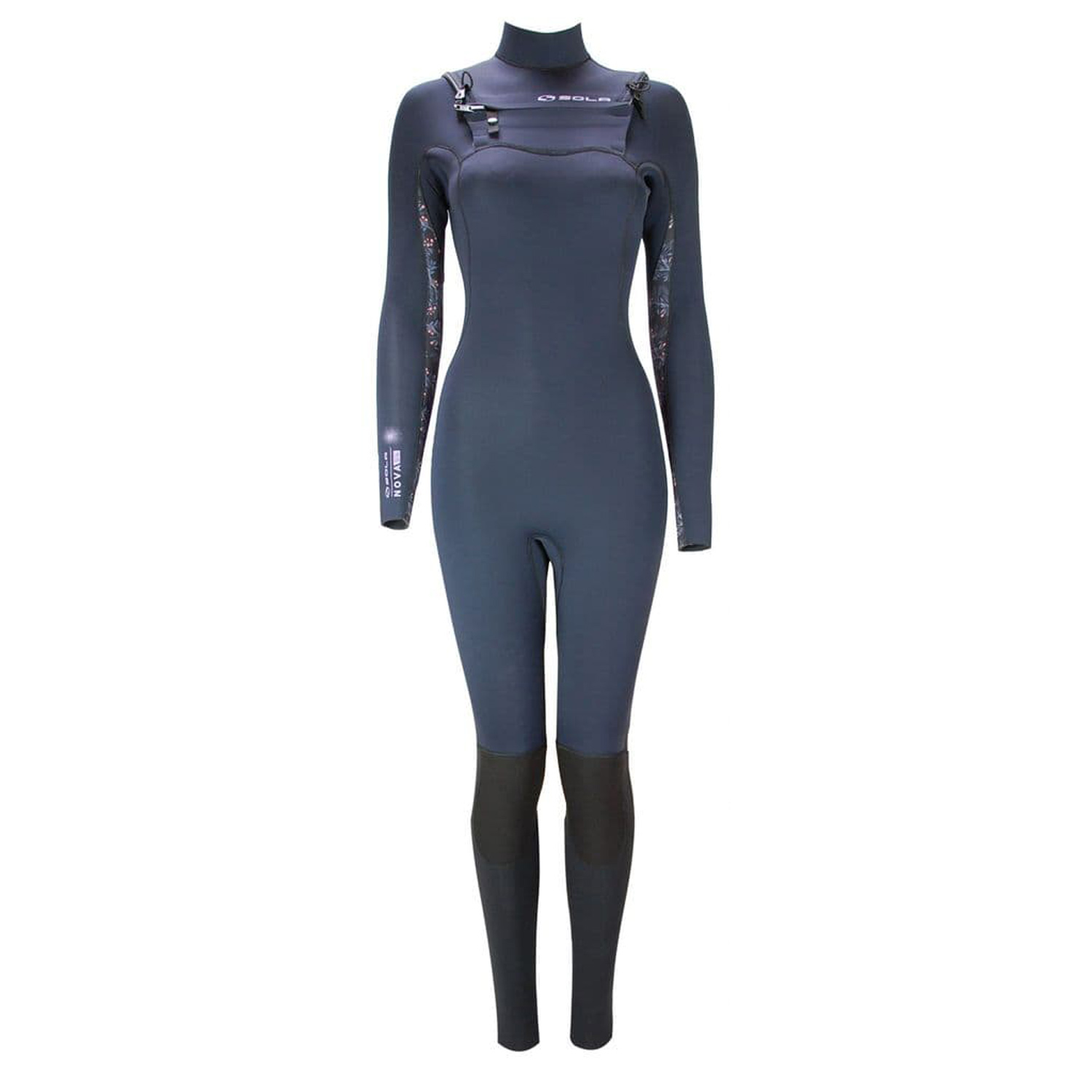 Sola Womens Nova 5/4mm Front Zip Wetsuit 2022 Black Coast Water