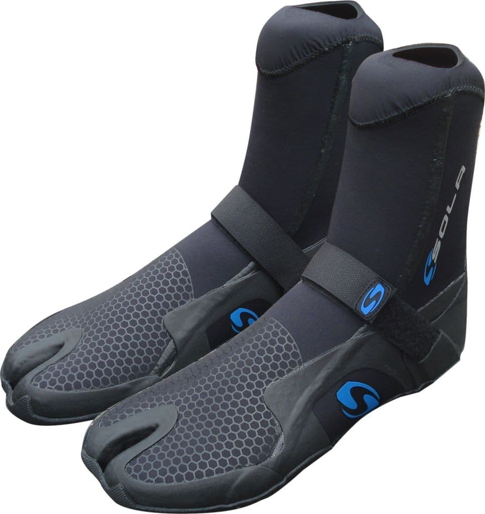 2020 Sola System 5mm Split Toe Wetsuit Boots 2021 Black/Blue A1282 Coast Water Sports