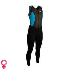 Gul Womens Response Flatlock Long Jane 3mm Wetsuit - Black/Turq