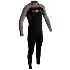 Gul Profile Z-Zip Blindstitch Steamer 3/2mm Mens Wetsuit - Blk/Gry