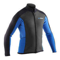 Gul Response Flatlock Bolero 3/2mm Mens Wetsuit Jacket - Blk/Cyan