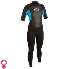 Gul Response Convertible 3/2mm Womens Wetsuit - Blk/Turq