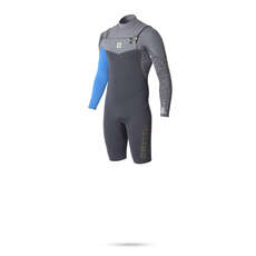 Mystic LEN10 3/2 GBS Longarm Shorty Front Zip Wetsuit - Blue