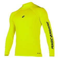 Magic Marine Cube Long Sleeve Rash Vest - Flash Yellow