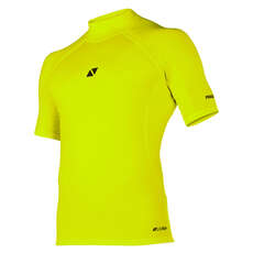 Magic Marine Cube Short Sleeve Rash Vest - Flash Yellow