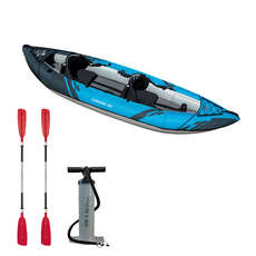 Aquaglide Chinook 100 - 2 Man Inflatable Kayak - Package 2 x Paddles & Pump