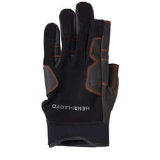 2022 Henri Lloyd Pro Grip Long Finger Sailing Gloves - Black