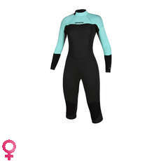 Mystic Womens Brand 3/2mm Back-Zip Flatlock Longarm Shortleg - Mint Green