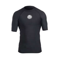 Rip Curl Flashbomb Short Sleeve Polypro Thermal Rash - Black