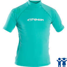 Typhoon Junior Short Sleeve Rash Vest - Aqua Green 430075