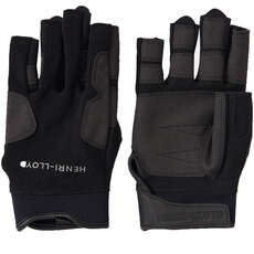 Henri Lloyd Deck Grip Short Finger Sailing Gloves - Black