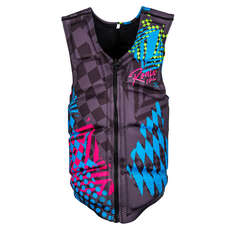 Ronix Party Athletic Cut Impact Wake Vest - Black/Pink/Blue