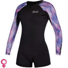 Mystic Womens Diva 2/2mm F-Zip Longarm Shorty Wetsuit - Black/Purple 200071 Mystic Womens Diva 2/2mm F-Zip Longarm Shorty Wetsuit - Black/Purple 200071
