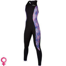 Combinaison De Plongée Mystic Femme Diva 2 / 2Mm Back-Zip Long John - Noir / Violet 200073