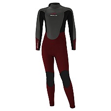 Sola Kids Fire 5/4mm Back Zip Wetsuit - Black/Burgundy A1508