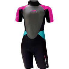 Sola Girls Storm 3/2mm Shorty Wetsuit 2021 - Magneta/Turquoise A1723