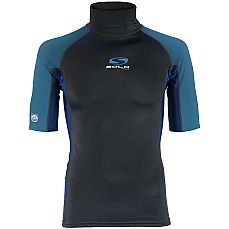 Sola Mens Short Sleeve Mens Rash Vest - Blue/Black A1741 Sola Mens Short Sleeve Mens Rash Vest - Blue/Black A1741