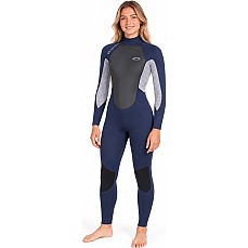 Typhoon Womens Storm3 3/2mm Backzip Wetsuit - Navy/ Grey Marl 250886