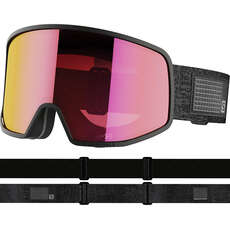Salomon Lo Fi Sigma Ski / Snowboard Goggles - Black / Poppy Red