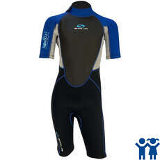 Sola Junior Storm 3/2mm Shorty Wetsuit - Navy Marl A1723