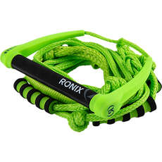 Ronix Silicone Bungee 4-Section Surf Rope with Handle - Volt Green