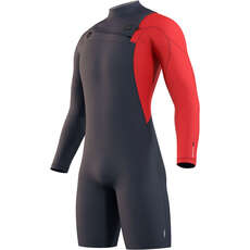 Mystic Marshall 3/2mm Long Arm Shorty Wetsuit  - Navy/Red 230116