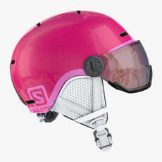 Salomon Kids Grom Visor Ski / Snowboard Helmet - Glossy Pink