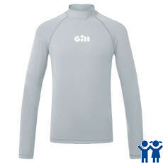 Gill Junior ZenZero Rash Vest Long Sleeve - Light Grey