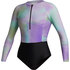 Mystic Womens Jayde Long Sleeve Swimsuit 2024 - Purple/Green 240181