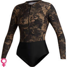 Mystic Womens Jayde Long Sleeve Swimsuit 2024 - Slate Brown 240181