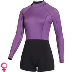 Mystic Womens Lunar 2/2mm Back-Zip Longarm Shorty Wetsuit - Sunset 230111