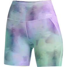 Mystic Womens Terri Quick Dry Biker Shorts  - Purple/Green 240241