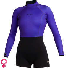 Mystic Womens Lunar 2/2mm Back-Zip Longarm Shorty Wetsuit - Black/Purple 240111 Mystic Womens Lunar 2/2mm Back-Zip Longarm Shorty Wetsuit - Black/Purple 240111