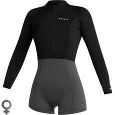 Mystic Womens Lunar 2/2mm Front-Zip Longarm Shorty Wetsuit - Black 240112