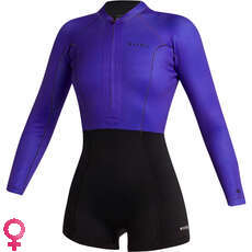 Mystic Womens Lunar 2/2mm Front-Zip Longarm Shorty Wetsuit - Black/Purple 240112 Mystic Womens Lunar 2/2mm Front-Zip Longarm Shorty Wetsuit - Black/Purple 240112