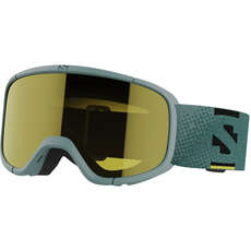 Salomon Junior Lumi Ski Goggles (Age 6-12) - Atlantic/Yellow (OTG)